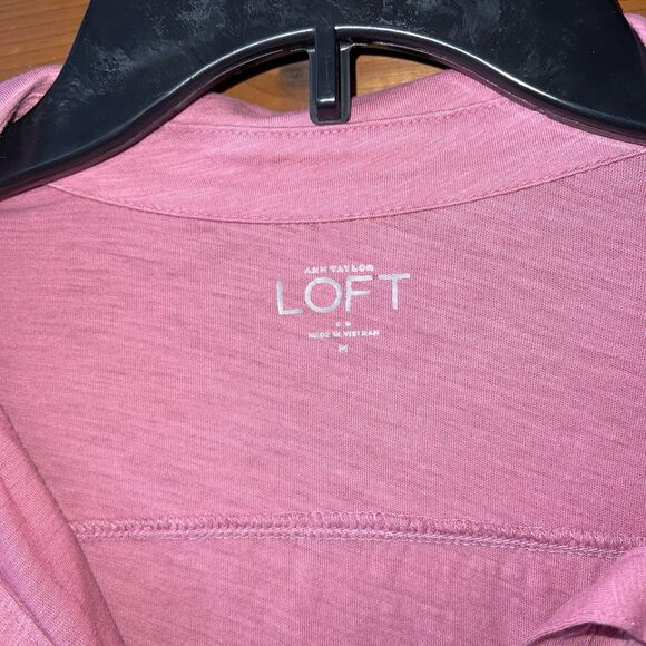 Ann Taylor Loft Pink Long Sleeve Button Up Size Medium - Picture 2 of 5